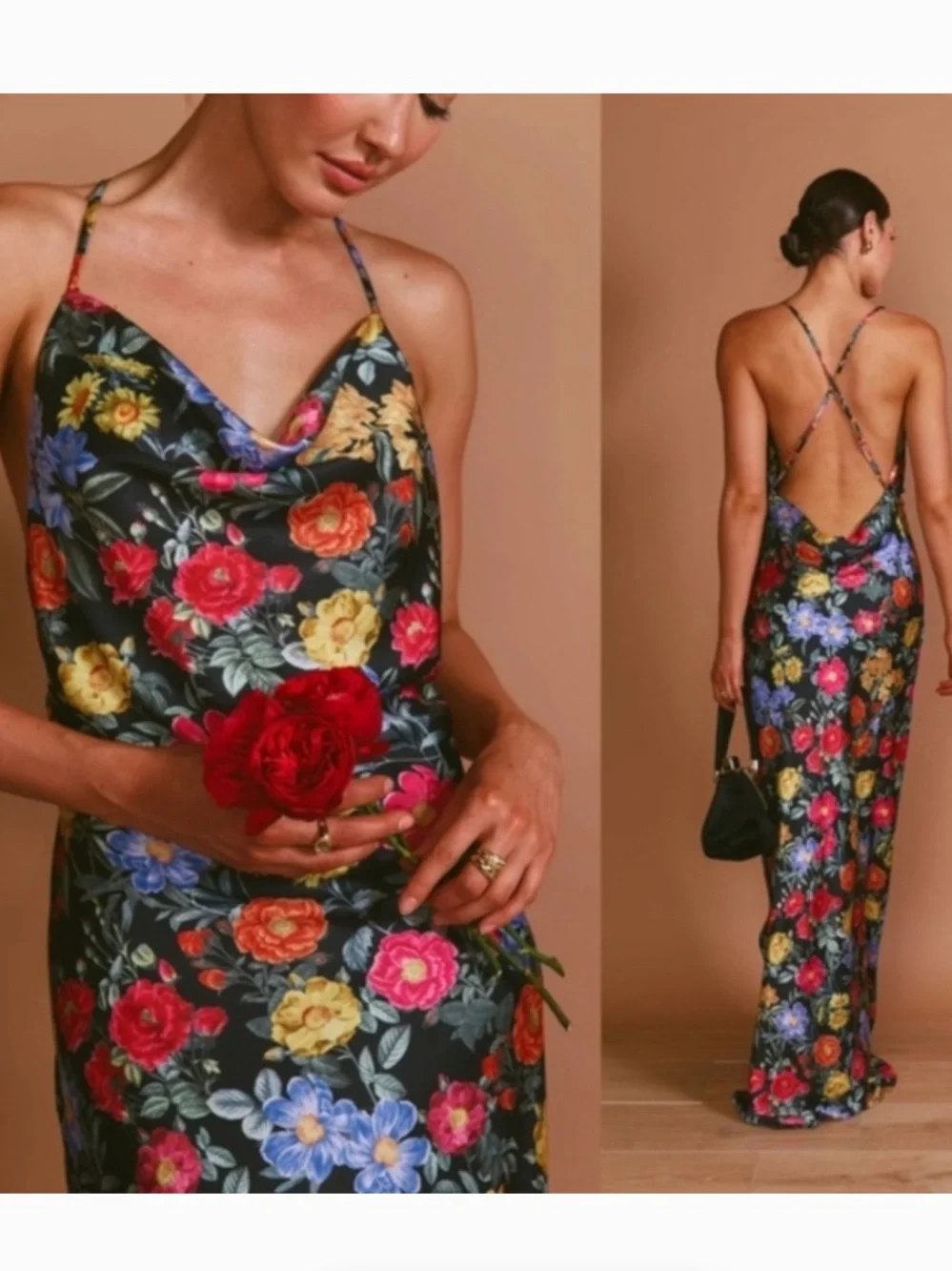 Show Me Your MuMu Hailey Slip Dress Women’s XS Floral Maxi Open Back - Picture 7 of 8